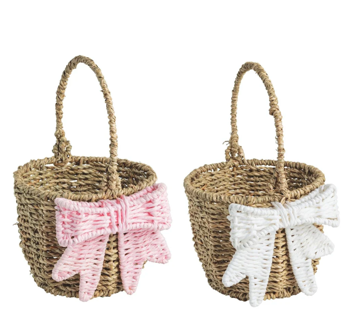 WICKER BOW EASTER BASKET