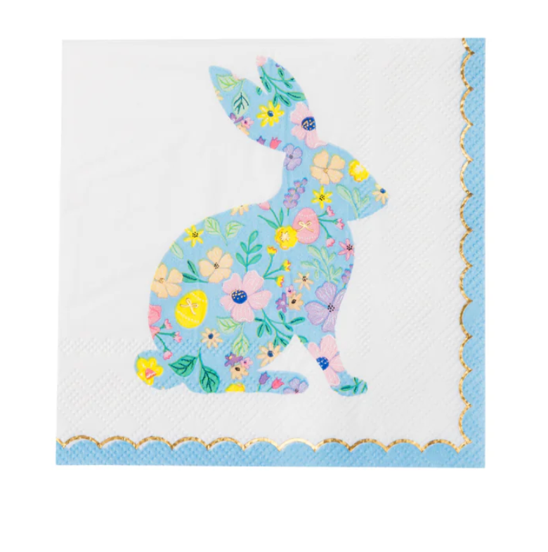 EASTER BUNNY PASTEL FLORAL SMALL NAPKINS