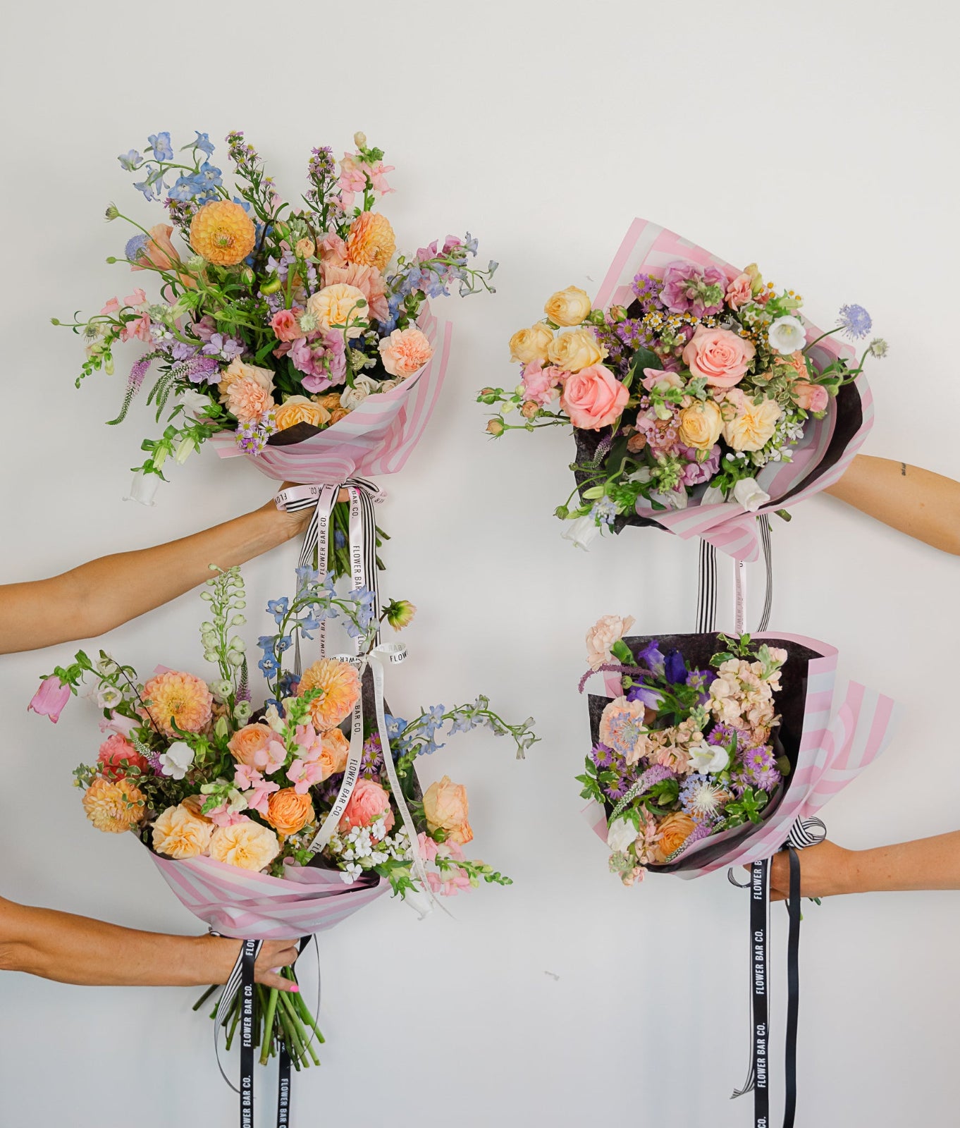Seasonal hand-tied bouquet with elegant flowers from Flower Bar Co.